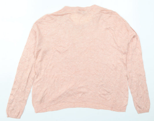 Matalan Womens Pink Crew Neck Viscose Pullover Jumper Size M