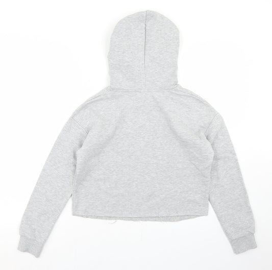 New Look Girls Grey Polyester Pullover Hoodie Size 12-13 Years - Cropped