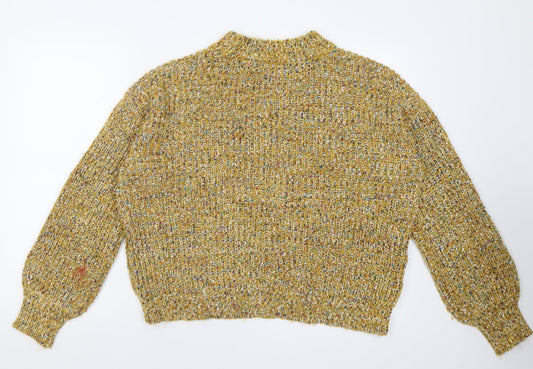 Matalan Womens Yellow Crew Neck Polyester Pullover Jumper Size L