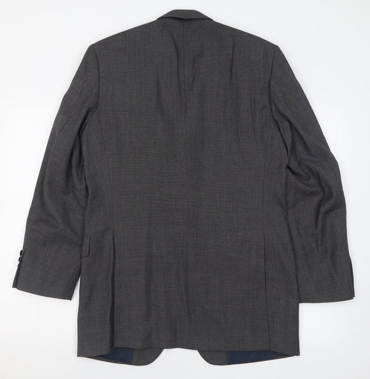 Roderick Charles Mens Grey Wool Jacket Suit Jacket Size 38
