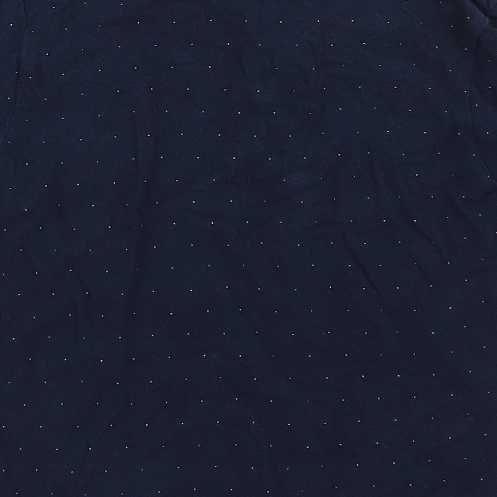 MNG Boys Blue Spotted Cotton Basic Polo Size 6 Years Collared Button