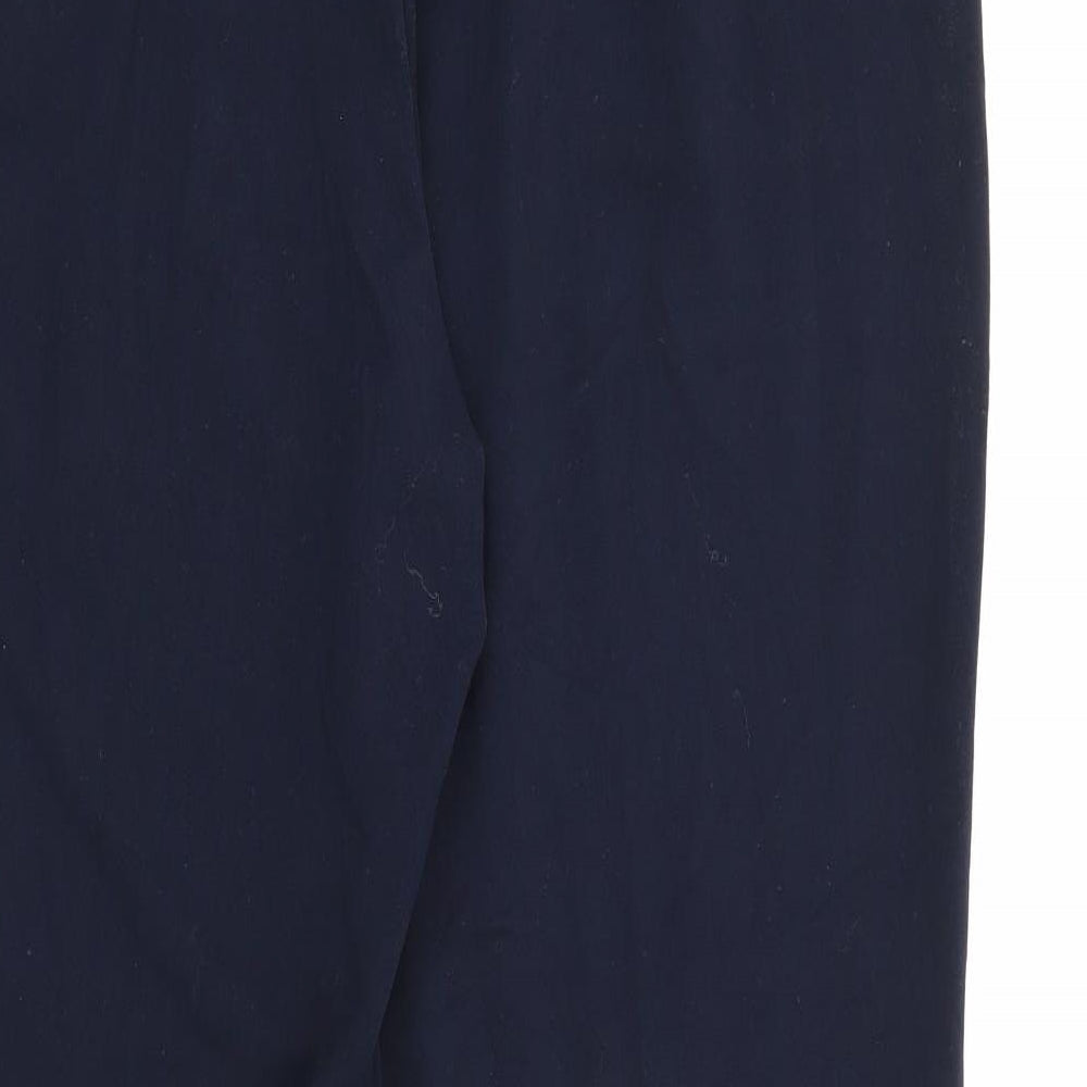 Marks and Spencer Womens Blue Polyester Carrot Trousers Size 14 L26 in Regular Zip