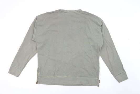EDC Womens Green Crew Neck Cotton Pullover Jumper Size M