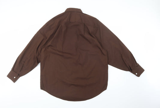 COLLUSION Womens Brown Polyester Basic Button-Up Size 4 Collared