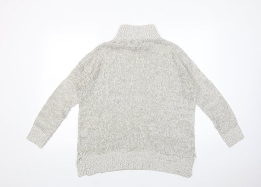 New Look Womens Grey High Neck Acrylic Pullover Jumper Size M