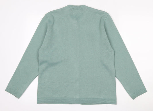 ME Womens Green Round Neck Polyester Cardigan Jumper Size M