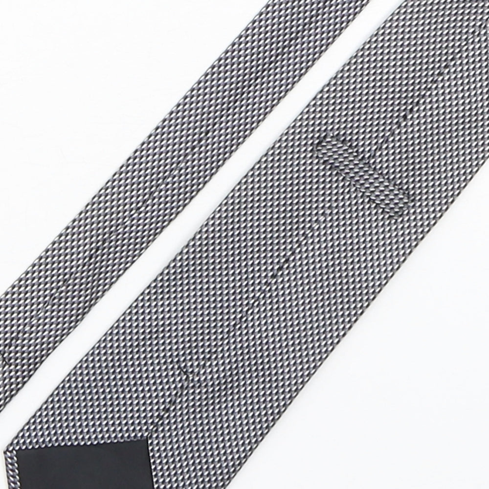 PreWorn Mens Grey Geometric Silk Pointed Tie One Size