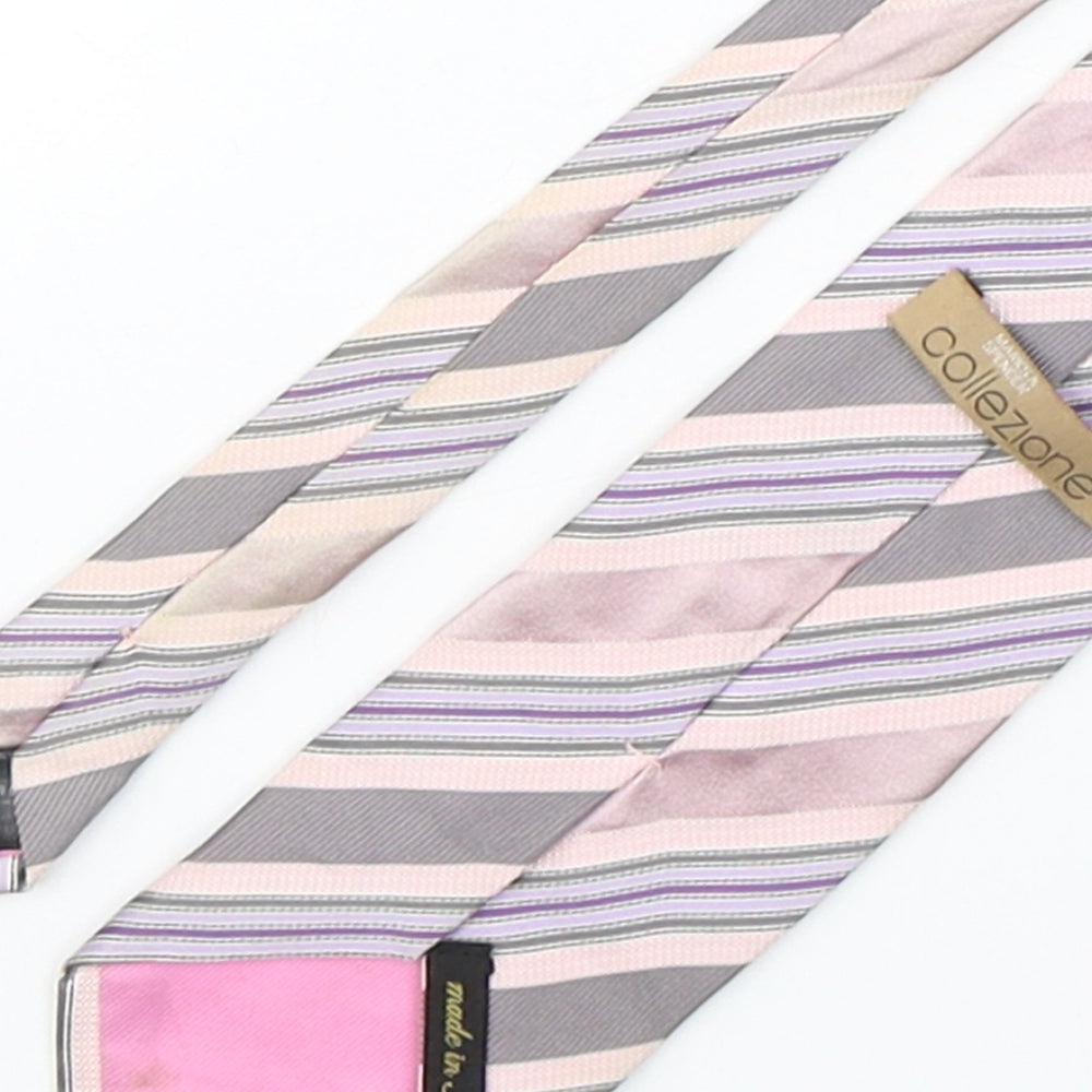Marks and Spencer Mens Multicoloured Striped Silk Pointed Tie One Size