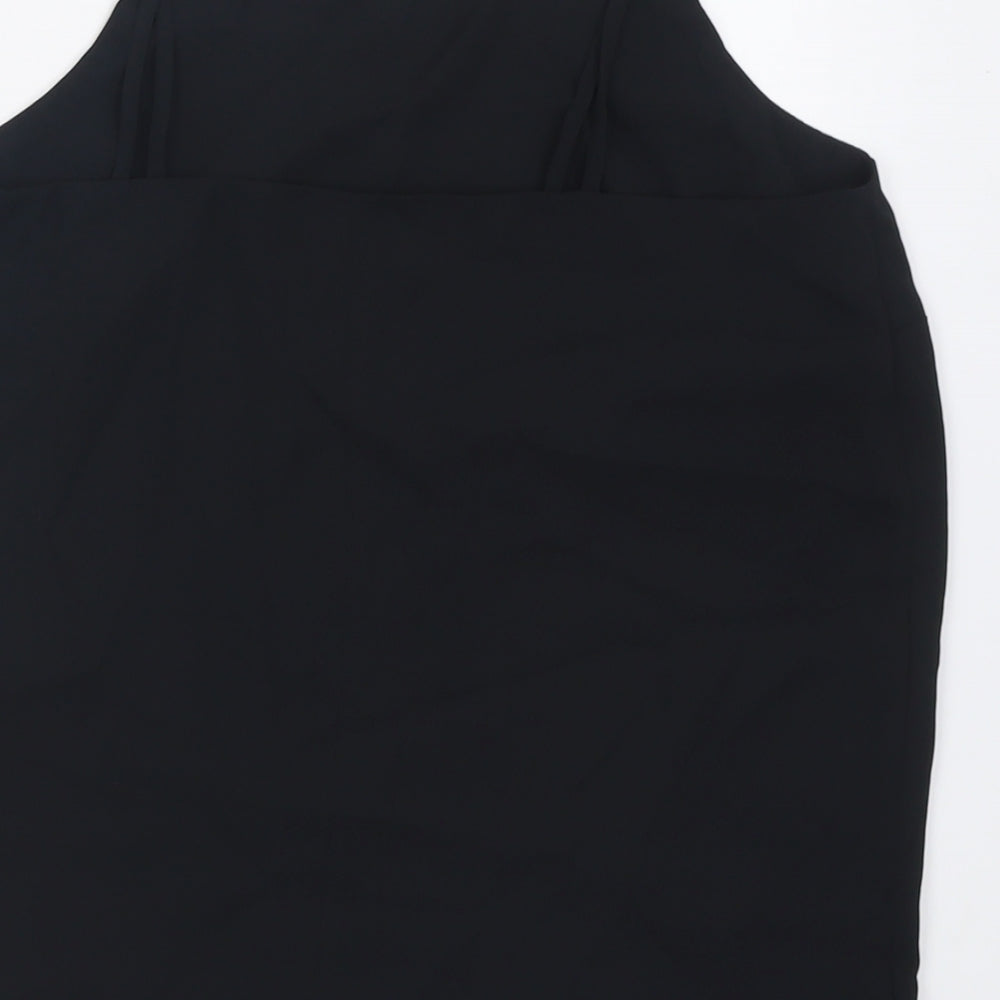 Marks and Spencer Womens Black Polyester Basic Tank Size 10 Scoop Neck