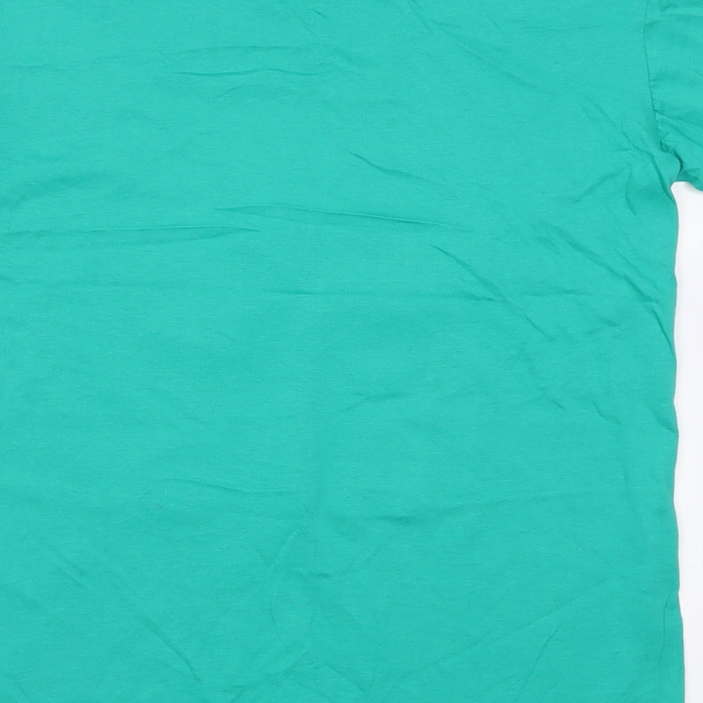 Dunnes Stores Womens Green Cotton Basic T-Shirt Size S Crew Neck - Irish