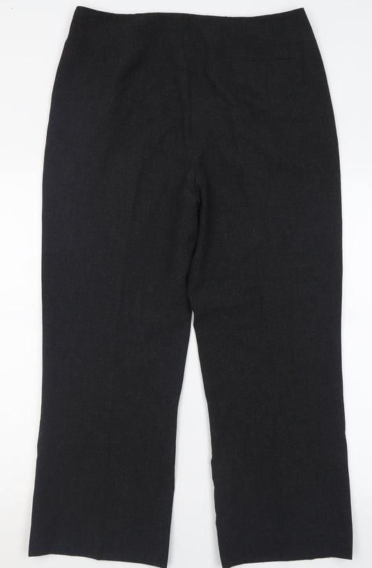 Lakeland Womens Grey Polyester Trousers Size 16 L27 in Regular Zip