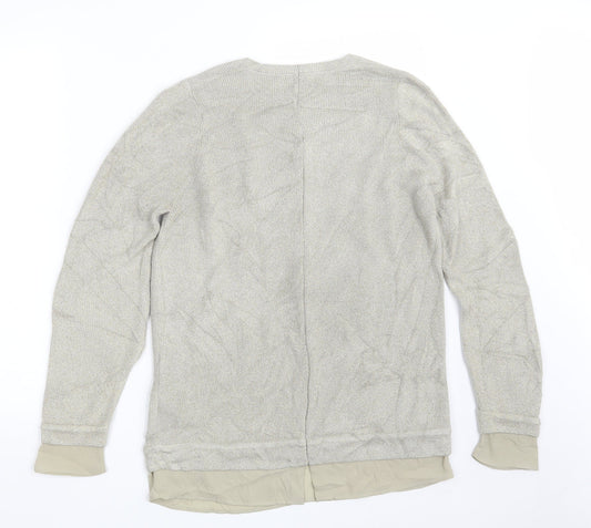 Marks and Spencer Womens Beige Round Neck Acrylic Pullover Jumper Size 12