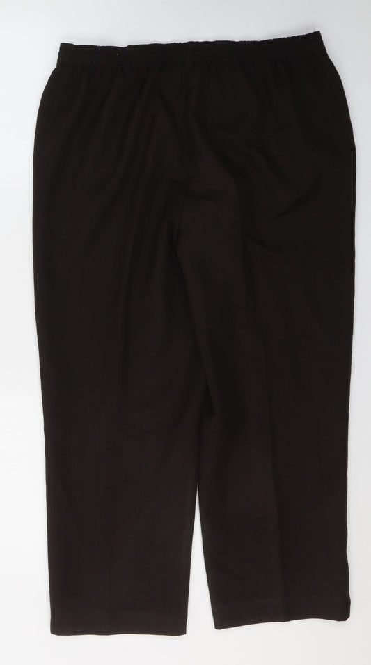 BHS Womens Brown Polyester Trousers Size 14 L24.5 in Regular