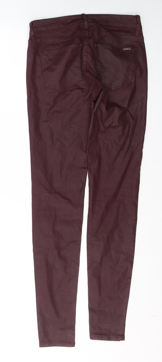 Mango Womens Red Cotton Skinny Jeans Size 8 L30 in Regular Button