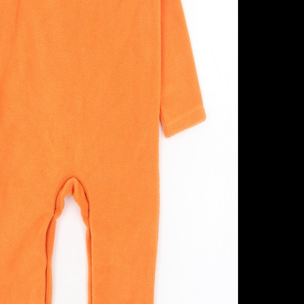 George Boys Orange Polyester One Piece Size 12-18 Months Button - Pumpkin, Halloween, Onesie