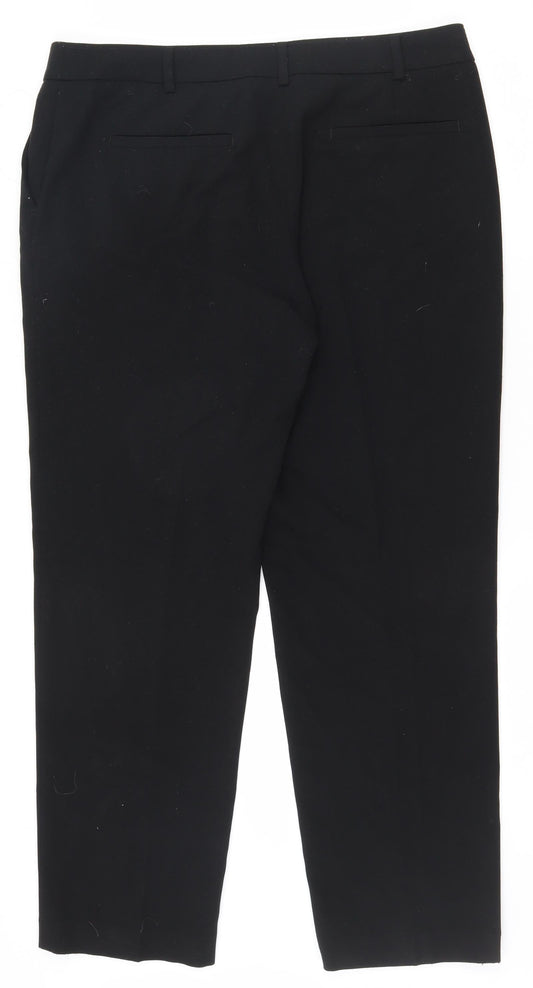 Marks and Spencer Womens Black Polyester Dress Pants Trousers Size 14 L27.5 in Regular Zip
