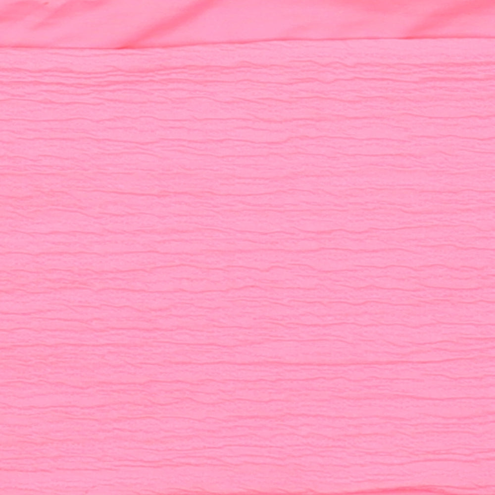 River Island Womens Pink Polyester Cropped T-Shirt Size 12 Off the Shoulder