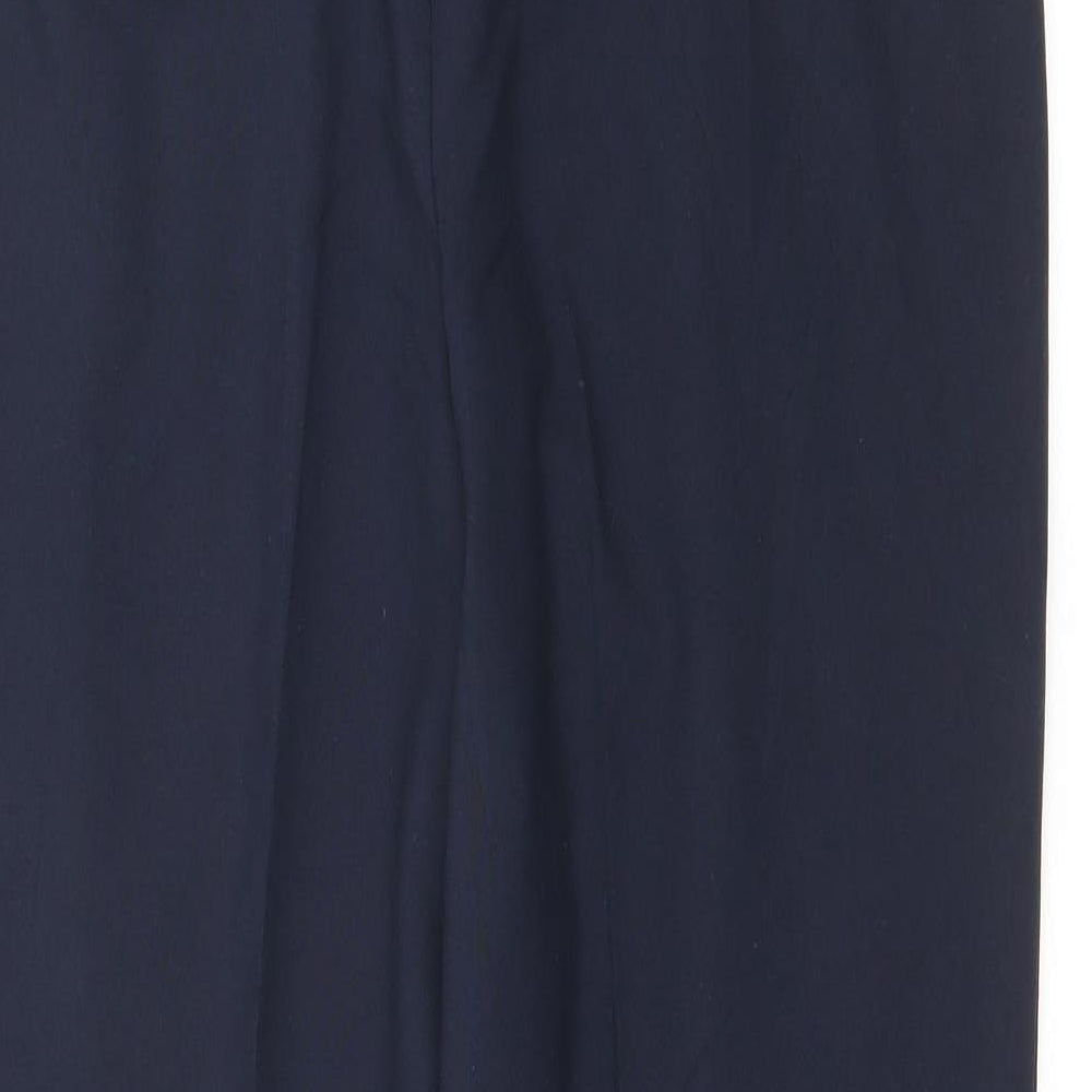 Marks and Spencer Womens Blue Polyester Trousers Size 12 L26 in Regular Zip