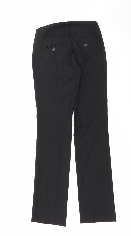 Slacks & Co Womens Black Polyester Trousers Size 25 L33 in Regular Zip