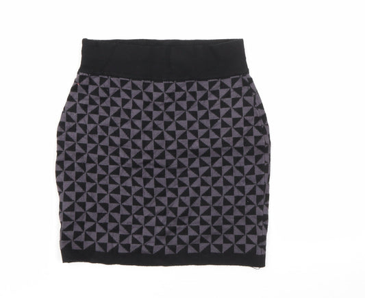 Amisu Womens Purple Geometric Viscose Mini Skirt Size XS Regular