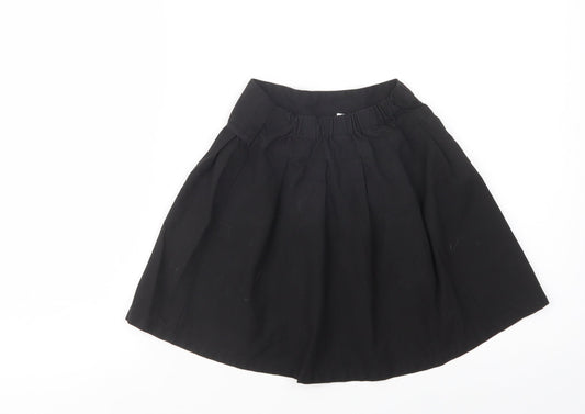 TU Girls Black Polyester Pleated Skirt Size 7 Years Regular - School Wear