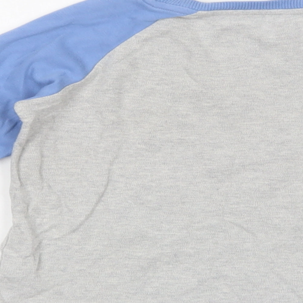 NEXT Boys Grey Colourblock Cotton Pullover T-Shirt Size 4-5 Years Crew Neck Pullover - Cars