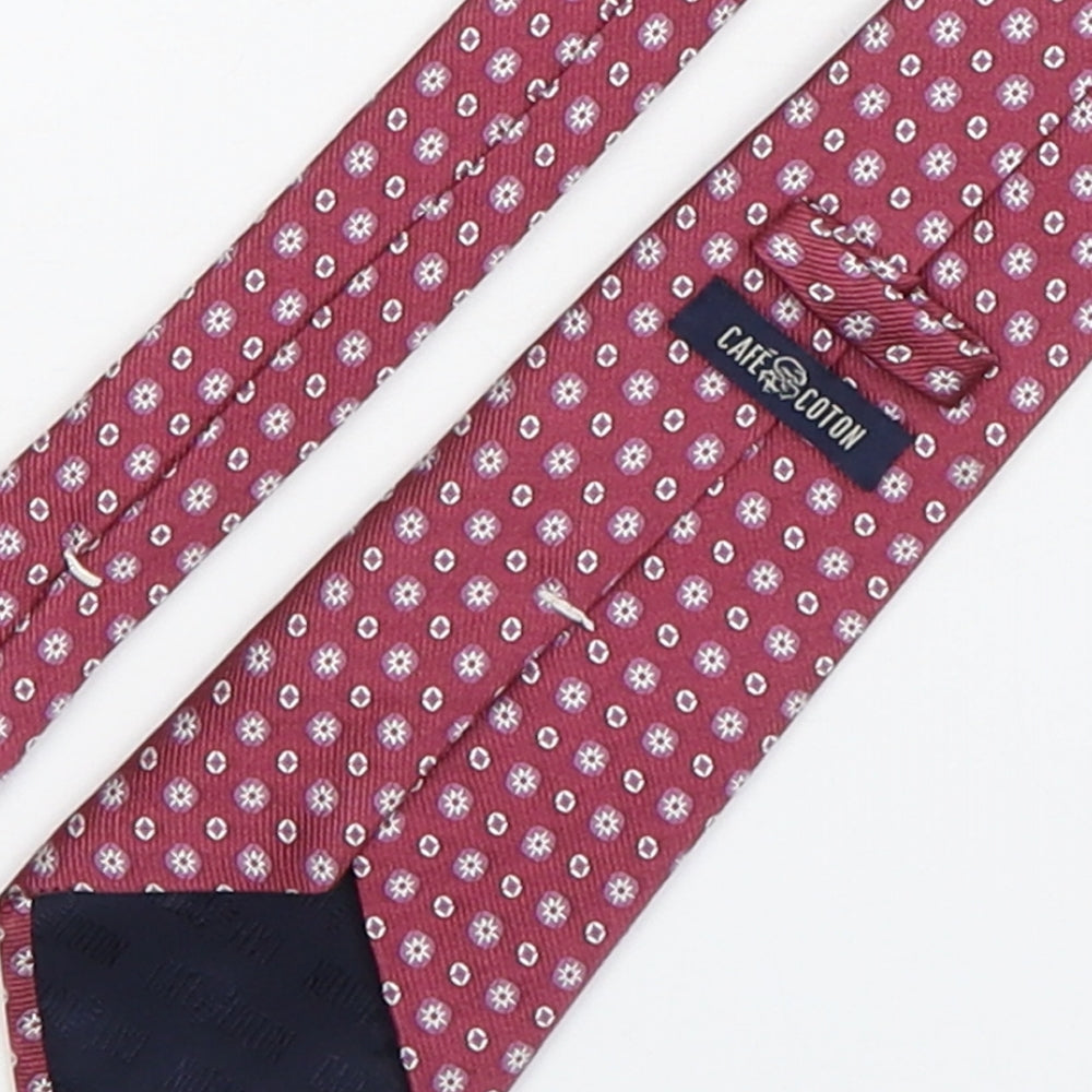 Cafe Cotton Mens Multicoloured Polka Dot Silk Pointed Tie One Size