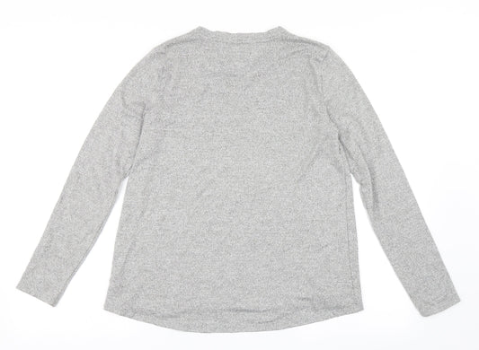 American Eagle Outfitters Womens Grey Polyester Basic T-Shirt Size S Round Neck