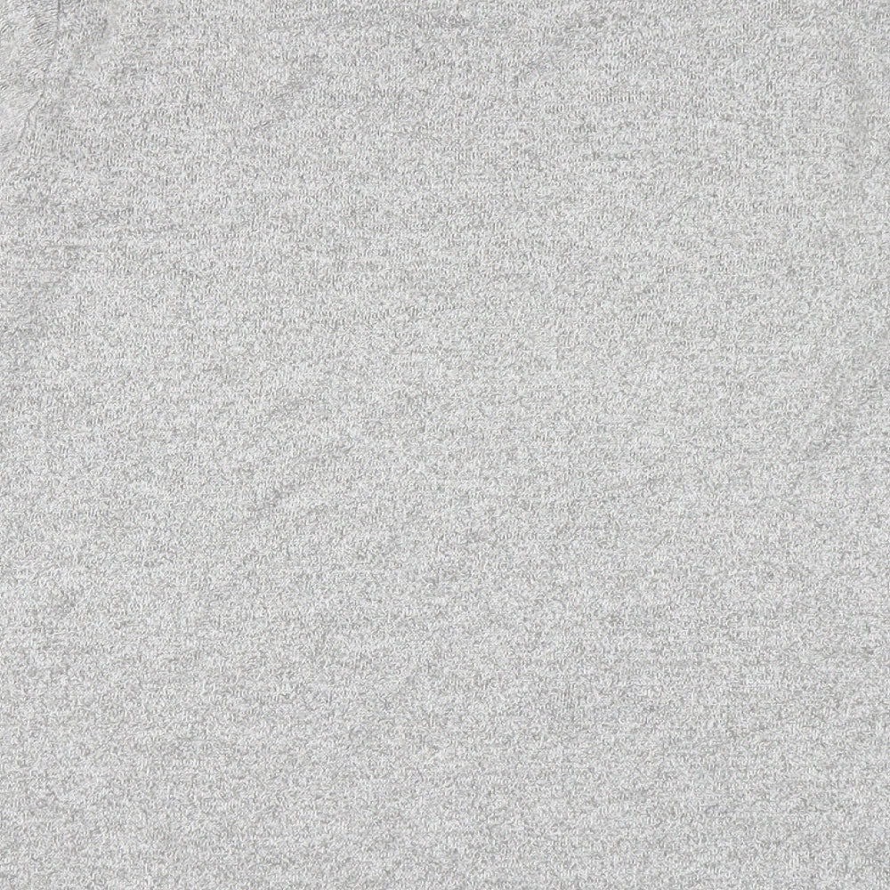 American Eagle Outfitters Womens Grey Polyester Basic T-Shirt Size S Round Neck
