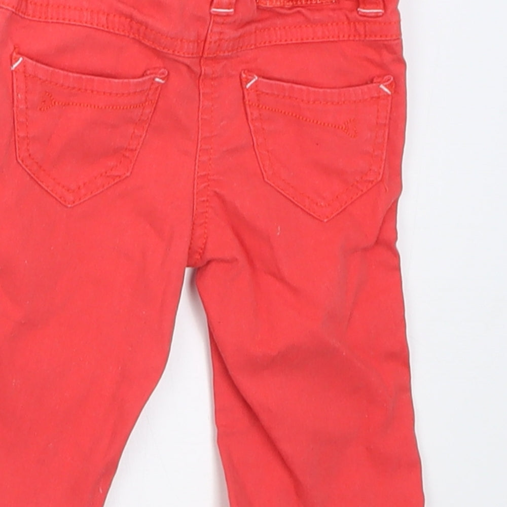 TOM TAILOR Girls Pink Cotton Capri Trousers Size 0-3 Months Button