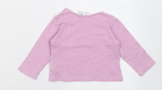 MGXX Girls Purple Cotton Basic Casual Size 12 Months Crew Neck Button