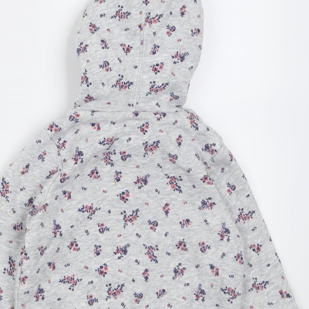 Gap Girls Grey Floral Jacket Size 6-9 Months Zip