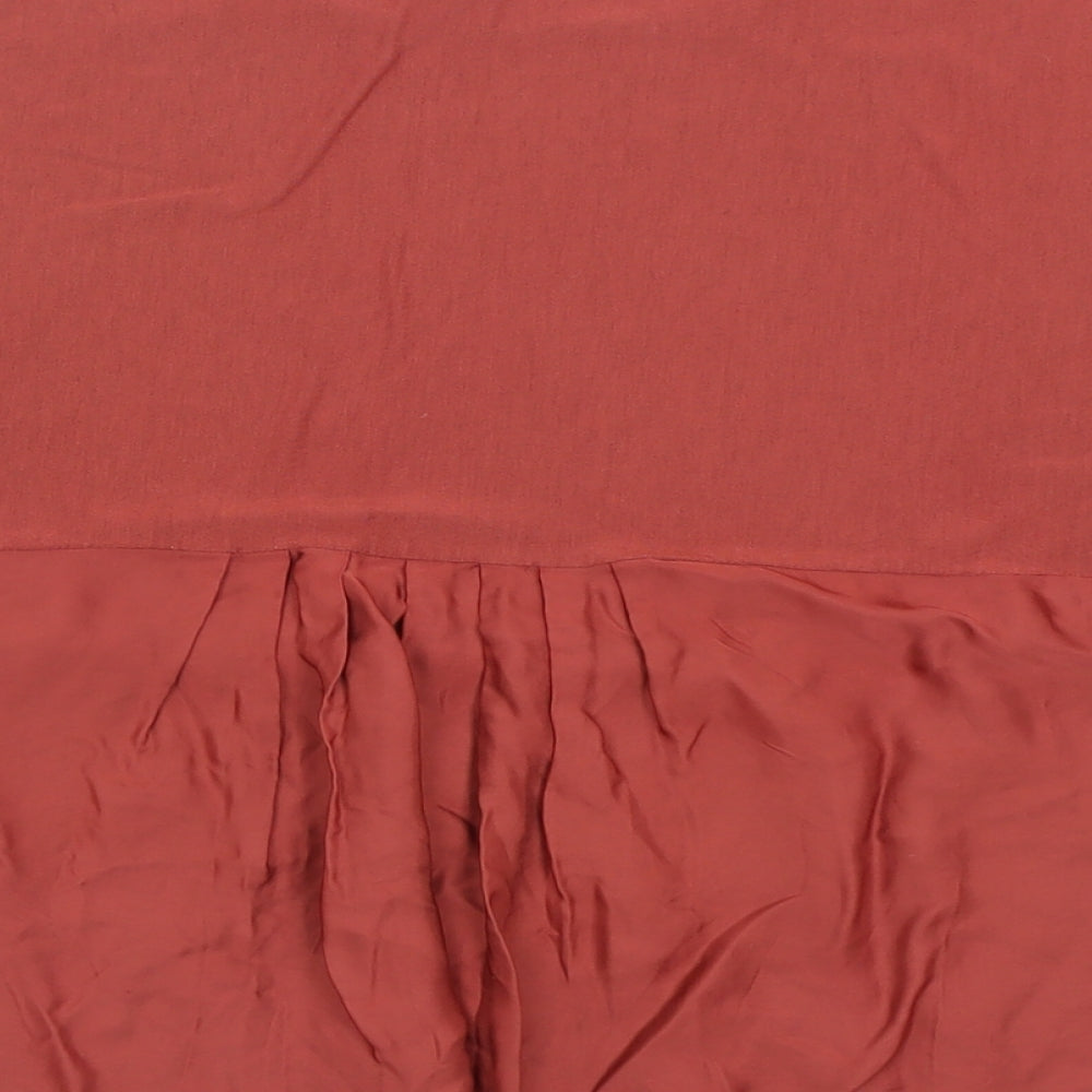 Phase Eight Womens Red Viscose Basic T-Shirt Size 10 Crew Neck