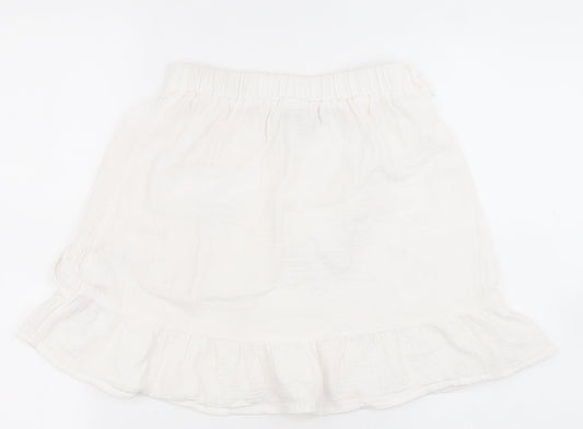 Primark Girls White Cotton A-Line Skirt Size 11-12 Years Regular