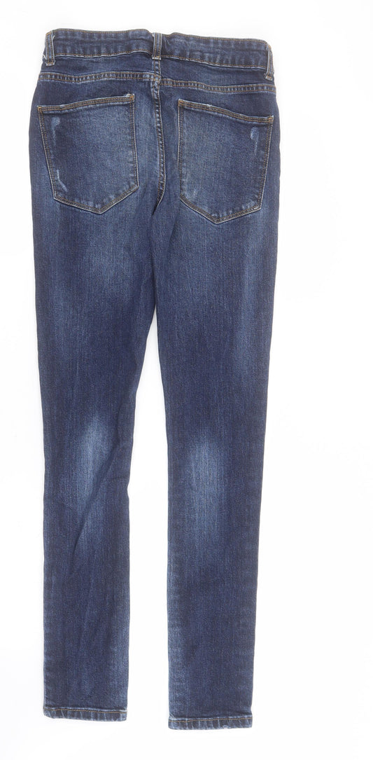 Very Womens Blue Cotton Skinny Jeans Size S L30 in Regular Zip