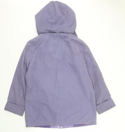 Isle Womens Purple Anorak Coat Size 12 Zip