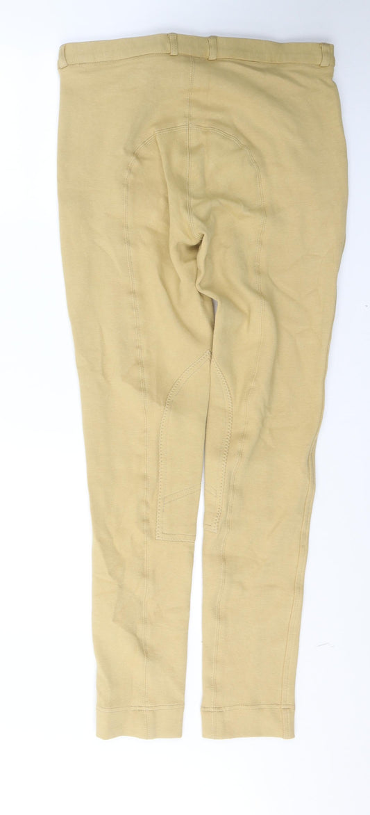 Goldstar Womens Yellow Cotton Trousers Size 14 L30 in Regular Button