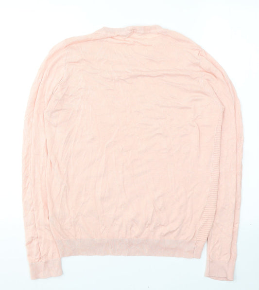 Select Womens Pink Viscose Jersey Blouse Size M Round Neck