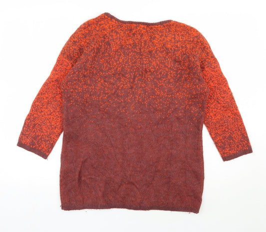 Selected Femme Womens Orange Round Neck Nylon Pullover Jumper Size XS