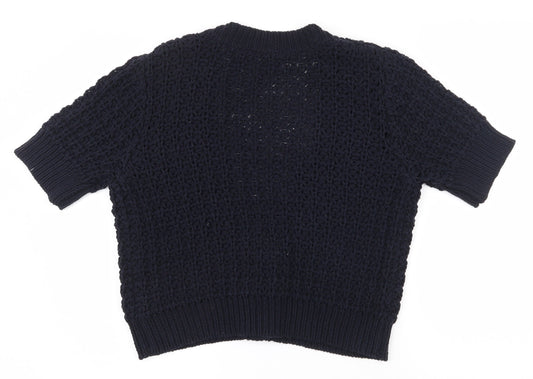 Marks and Spencer Womens Black V-Neck Acrylic Cardigan Jumper Size 12