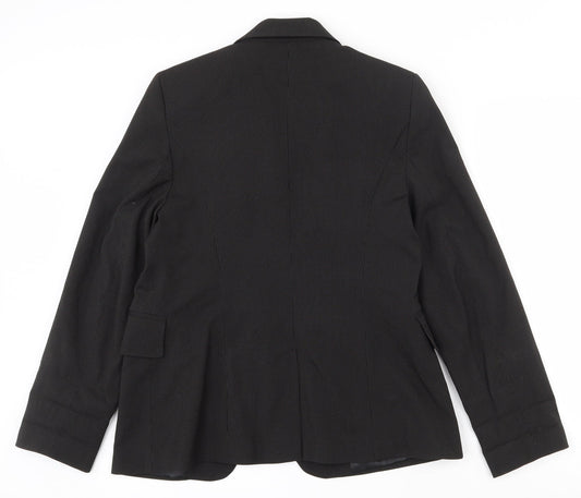 Simply Be Womens Black Striped Polyester Jacket Suit Jacket Size 14 - Shoulder pads