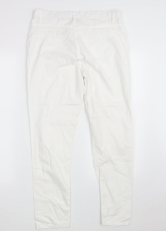 Originals Womens White Cotton Straight Jeans Size 10 L28 in Regular Zip