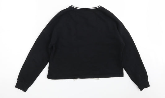 Marks and Spencer Girls Black Cotton Pullover Sweatshirt Size 11-12 Years - Future