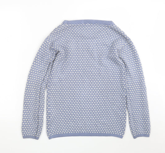 C&A Womens Blue Round Neck Acrylic Pullover Jumper Size L