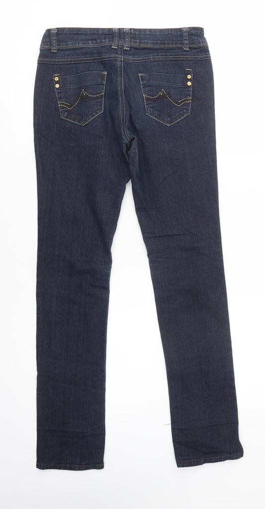 A Wear Womens Blue Cotton Skinny Jeans Size 8 L32 in Regular Button