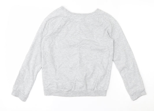 H&M Girls Grey Cotton Pullover Sweatshirt Size 9-10 Years