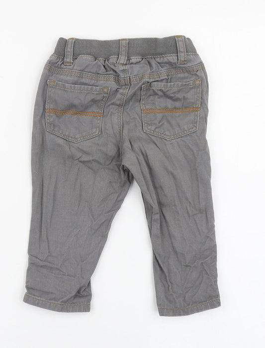 H&M Boys Grey 100% Cotton Jogger Jeans Size 6-9 Months Button