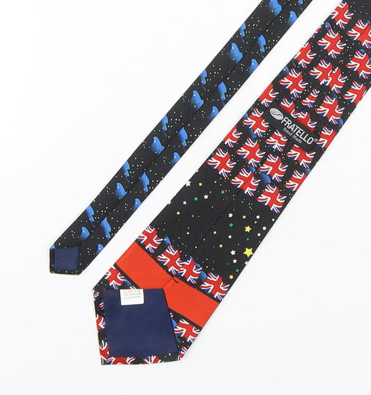 Fratello Mens Multicoloured Geometric Polyester Pointed Tie One Size - Millennium