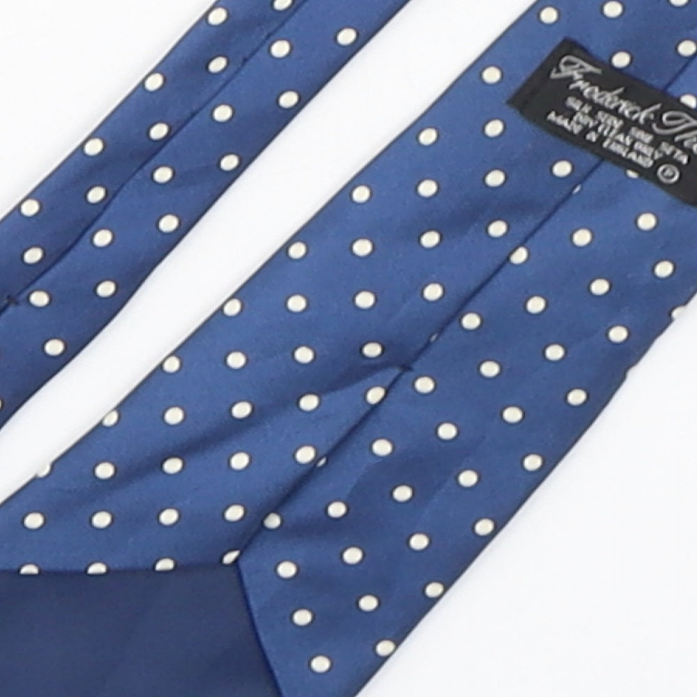 Fredrick Theak Mens Blue Polka Dot Silk Pointed Tie One Size