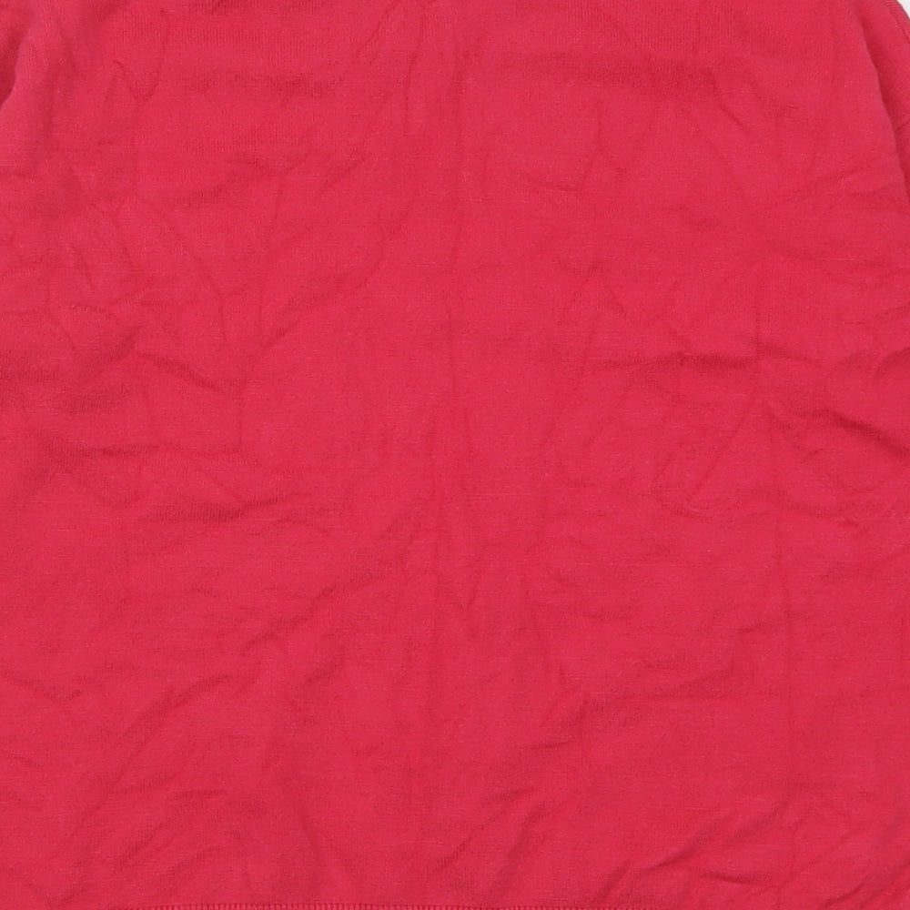 Marks and Spencer Womens Pink V-Neck Acrylic Pullover Jumper Size XS